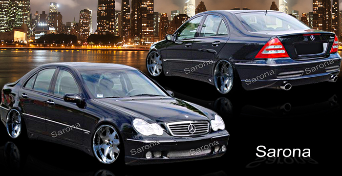 Custom Mercedes C Class  Sedan Body Kit (2001 - 2007) - $1290.00 (Manufacturer Sarona, Part #MB-038-KT)